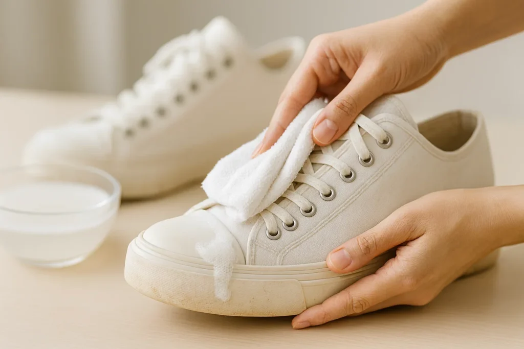 how to clean white sneakers with mild dish soap