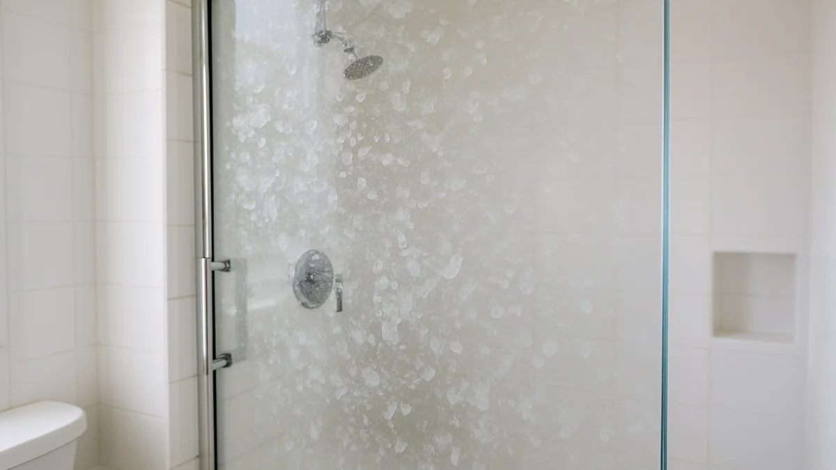 how to get hard water stains off shower glass