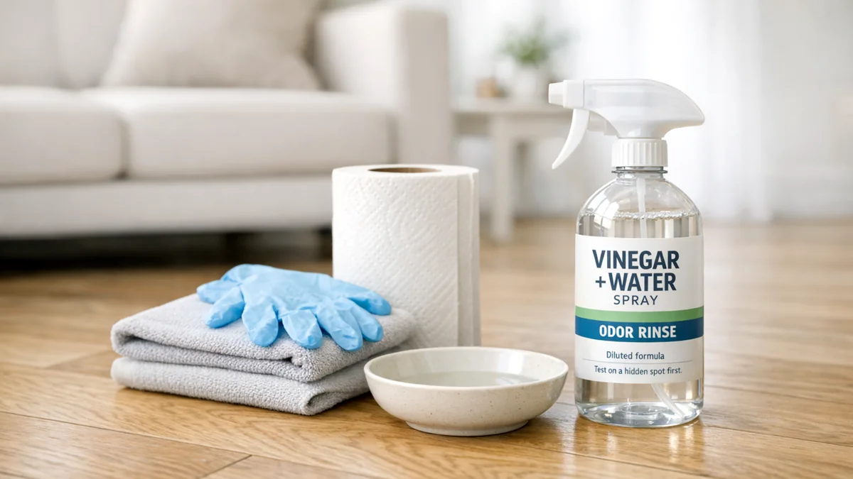 how to clean dried cat urine from hardwood floors