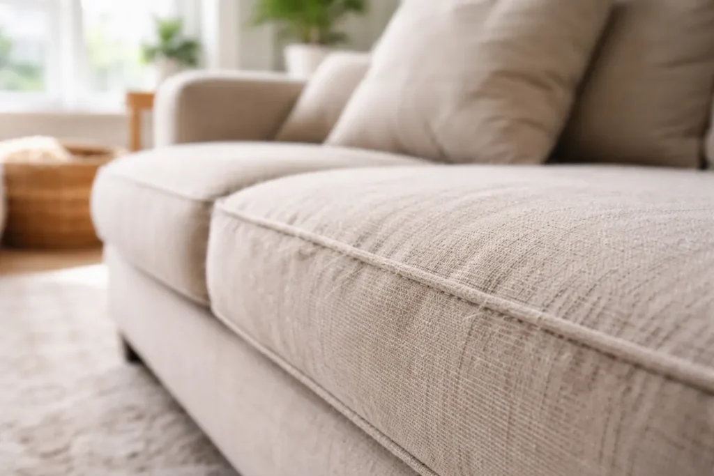 pet hair trapped in couch fabric and seams