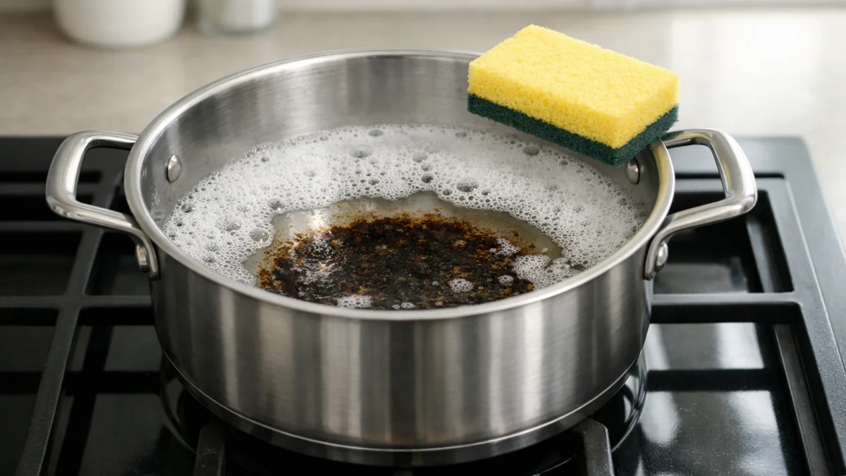 how to clean burnt pots