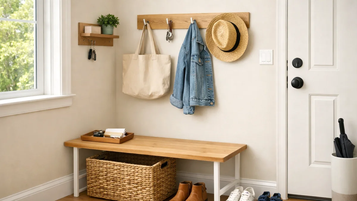 home organization hacks entryway setup