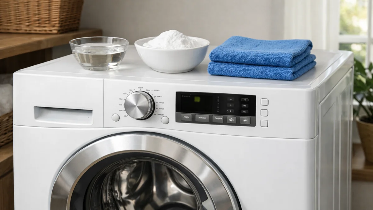 how to clean a smelly washing machine with vinegar and baking soda in a front load washer