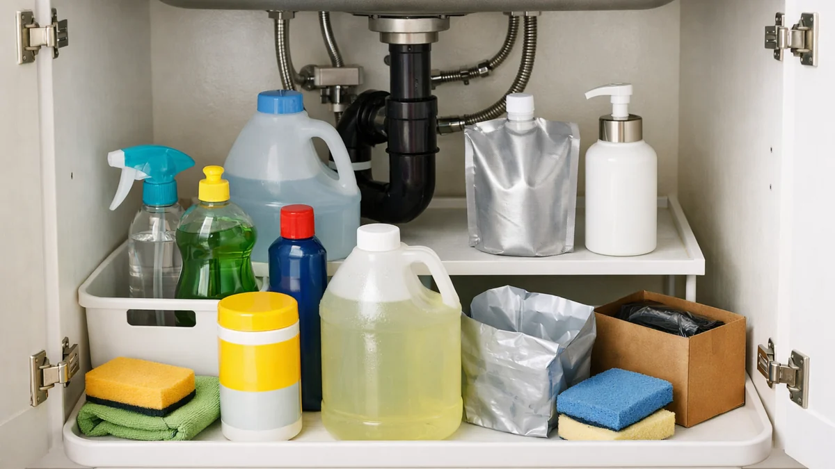 how to organize under-the-sink storage