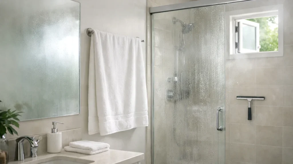 how to stop moisture from building up after a shower