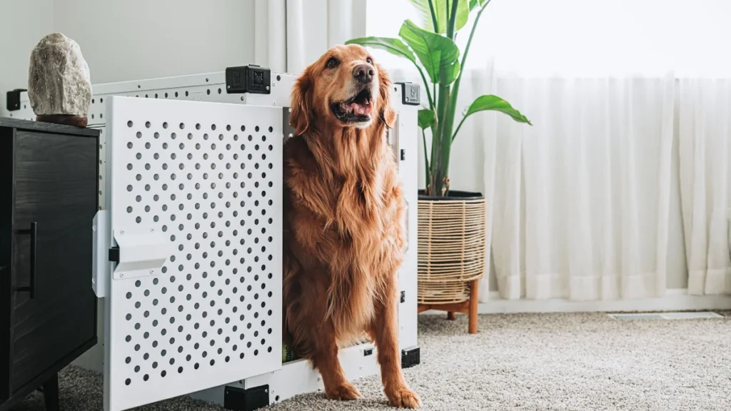 Dog crate ideas for a modern living room setup